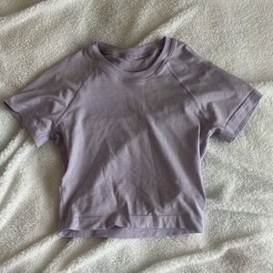 Lululemon Lavender Short Sleeve Cropped Baby Tee
